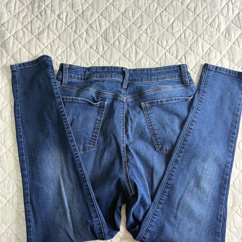 SO Women's Blue Jeans Jeggings buttonfly